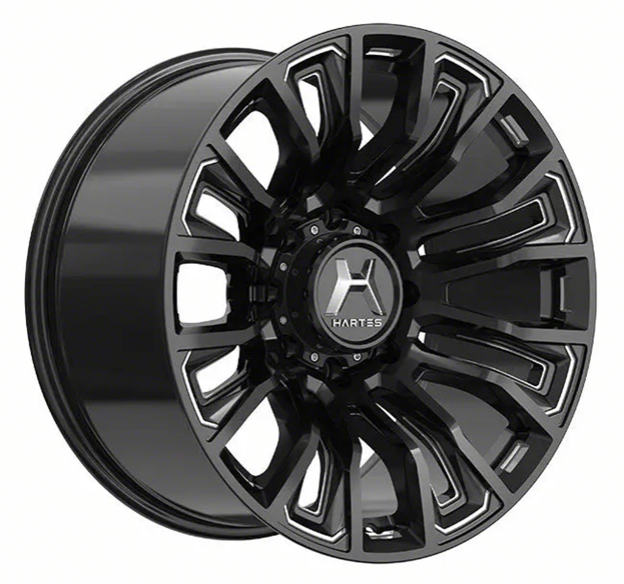 Hartes Metal F-350 Super Duty Maverick Gloss Black Milled 8-Lug Wheel ...