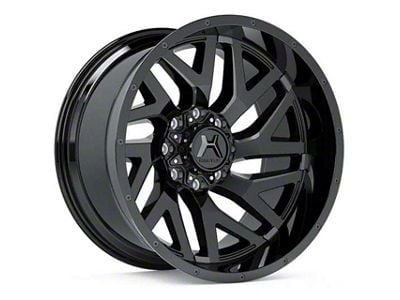 Hartes Metal Stealth Gloss Black Machined with Dark Tint 8-Lug Wheel; 22x12; -44mm Offset (17-22 F-350 Super Duty SRW)