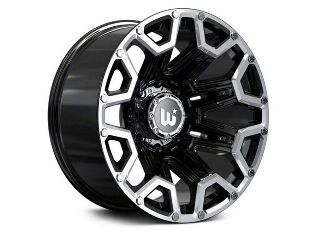 Hartes Metal Blaze Gloss Black Machined 8-Lug Wheel; 20x10; -12mm Offset (19-24 RAM 2500)