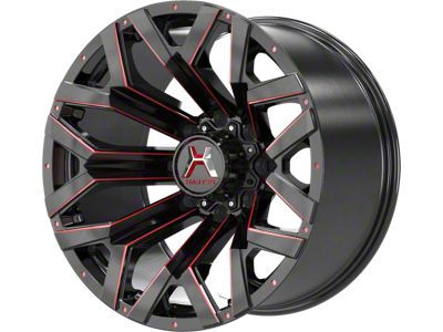 Hartes Metal Hawkish Gloss Black Milled with Red Tint 6-Lug Wheel; 20x10; -18mm Offset (19-23 Ranger)