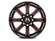 Hartes Metal Strike Gloss Black Milled with Red Tint 6-Lug Wheel; 22x12; -44mm Offset (19-23 Ranger)