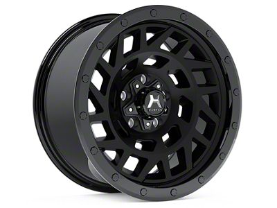 Hartes Metal Monster Matte Black with Gloss Black Bolts 6-Lug Wheel; 17x8.5; 6mm Offset (23-25 Colorado)