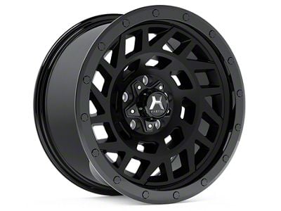 Hartes Metal Monster Matte Black with Gloss Black Bolts 6-Lug Wheel; 18x9; 15mm Offset (24-25 Ranger)