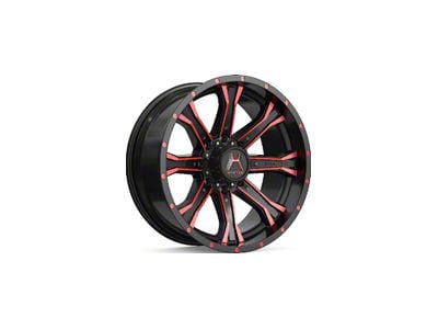 Hartes Metal Strike Gloss Black Machined with Red Tint 6-Lug Wheel; 20x10; -18mm Offset (24-25 Ranger)