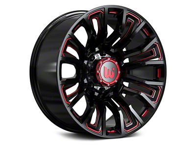 Hartes Metal Maverick Gloss Black Milled with Red Tint 5-Lug Wheel; 20x10; -12mm Offset (94-01 RAM 1500)