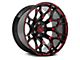 Hartes Metal Spur Gloss Black Milled with Red Tint Wheel; 20x10; -12mm Offset (94-01 RAM 1500)