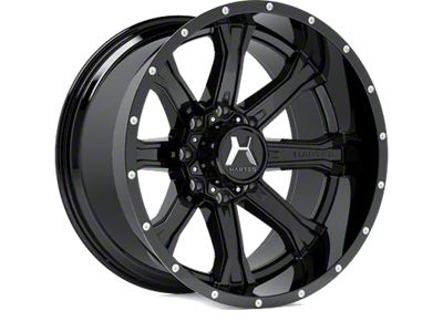 Hartes Metal Strike Gloss Black Milled 5-Lug Wheel; 20x10; -18mm Offset (94-01 RAM 1500)