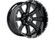 Hartes Metal Strike Gloss Black Milled 5-Lug Wheel; 22x12; -44mm Offset (94-01 RAM 1500)