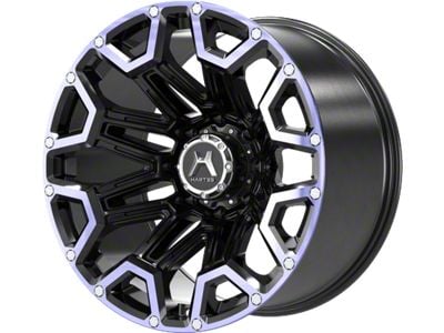 Hartes Metal Blaze Gloss Black Machined with Blue Tint 8-Lug Wheel; 20x10; -12mm Offset (94-02 RAM 3500 SRW)