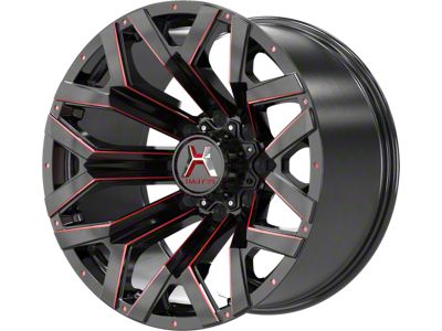 Hartes Metal Hawkish Gloss Black Milled with Red Tint 6-Lug Wheel; 20x10; -18mm Offset (23-24 Canyon)