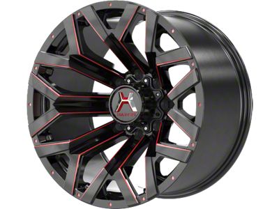 Hartes Metal Hawkish Gloss Black Milled with Red Tint 6-Lug Wheel; 20x9; 15mm Offset (23-24 Canyon)