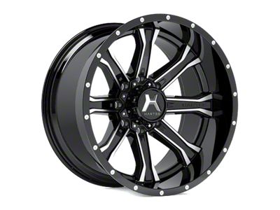 Hartes Metal Strike Gloss Black Machined with Dark Tint 6-Lug Wheel; 20x10; -18mm Offset (23-25 Canyon)