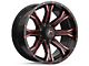 Hartes Metal Strike Gloss Black Machined with Red Tint 6-Lug Wheel; 20x10; -18mm Offset (23-25 Canyon)