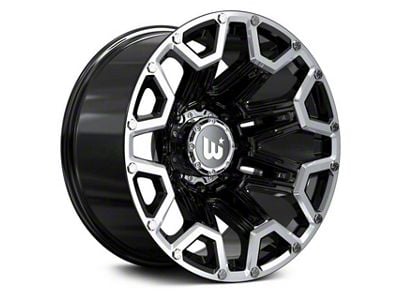 Hartes Metal Blaze Gloss Black Machined 5-Lug Wheel; 22x12; -44mm Offset (87-90 Dakota)