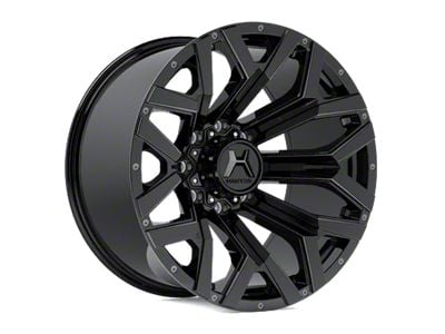 Hartes Metal Hawkish Gloss Black Milled with Satin Dark Tint 5-Lug Wheel; 20x10; -18mm Offset (05-11 Dakota)