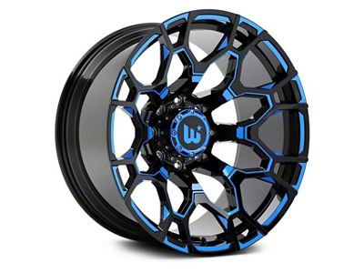 Hartes Metal Spur Gloss Black Milled with Blue Tint 5-Lug Wheel; 20x10; -24mm Offset (87-90 Dakota)