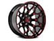 Hartes Metal Spur Gloss Black Milled with Red Tint 5-Lug Wheel; 22x12; -44mm Offset (87-90 Dakota)