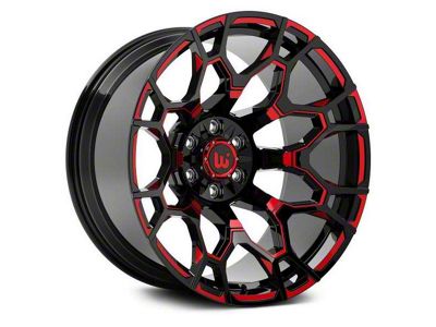 Hartes Metal Spur Gloss Black Milled with Red Tint Wheel; 22x12; -44mm Offset (05-11 Dakota)