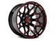 Hartes Metal Spur Gloss Black Milled with Red Tint Wheel; 22x12; -44mm Offset (05-11 Dakota)