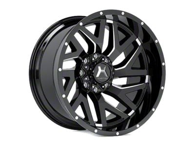 Hartes Metal Stealth Gloss Black Milled 5-Lug Wheel; 22x12; -44mm Offset (05-11 Dakota)