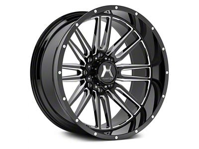 Hartes Metal Whipsaw Gloss Black Milled 5-Lug Wheel; 20x10; -18mm Offset (05-11 Dakota)