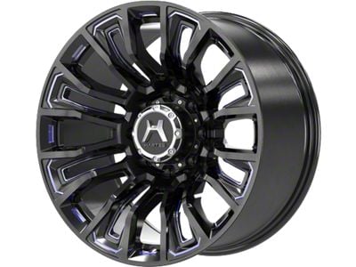 Hartes Metal Maverick Gloss Black Milled with Blue Tint 8-Lug Wheel; 20x10; -12mm Offset (23-24 F-250 Super Duty)