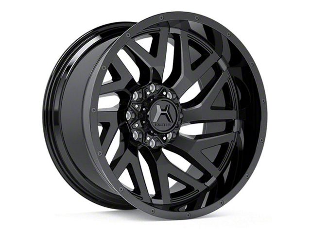 Hartes Metal Stealth Gloss Black Machined with Dark Tint 8-Lug Wheel; 20x10; -18mm Offset (23-24 F-350 Super Duty SRW)