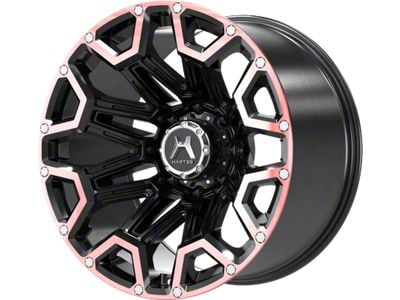 Hartes Metal Blaze Gloss Black Machined with Red Tint 8-Lug Wheel; 20x12; -44mm Offset (07-10 Sierra 3500 HD SRW)