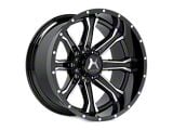 Hartes Metal Strike Gloss Black Machined 6-Lug Wheel; 20x9; 0mm Offset (19-25 Silverado 1500)