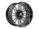 Hartes Metal Whipsaw Gloss Black Milled 6-Lug Wheel; 20x10; -18mm Offset (19-25 Silverado 1500)