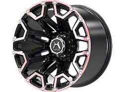 Hartes Metal Blaze Gloss Black Machined with Red Tint 8-Lug Wheel; 20x12; -44mm Offset (07-10 Silverado 3500 HD SRW)