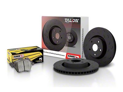 Hawk Performance Talon Slotted 8-Lug Brake Rotor and Ceramic Pad Kit; Front (07-10 Sierra 2500 HD)