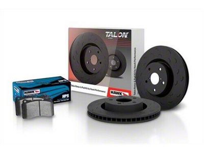 Hawk Performance Talon Slotted 8-Lug Brake Rotor and HPS Pad Kit; Front (07-10 Sierra 2500 HD)