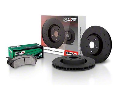 Hawk Performance Talon Slotted 8-Lug Brake Rotor and LTS Pad Kit; Front (07-10 Silverado 3500 HD)