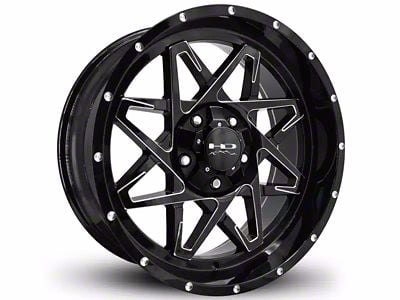 HD Off-Road Wheels Caliber Gloss Black 8-Lug Wheel; 20x12; -50mm Offset (11-14 Silverado 3500 HD SRW)