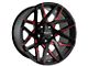 HD Off-Road Wheels Canyon Satin Black Milled with Red Clear 5-Lug Wheel; 20x10; -25mm Offset (09-18 RAM 1500)
