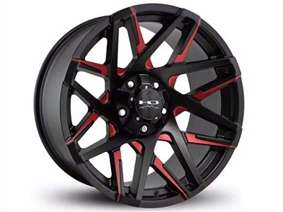 HD Off-Road Wheels Canyon Satin Black Milled with Red Clear 6-Lug Wheel; 20x10; -25mm Offset (24-25 Ranger)