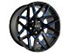 HD Off-Road Wheels Canyon Satin Black Milled with Blue Clear 5-Lug Wheel; 20x10; -25mm Offset (02-08 RAM 1500, Excluding Mega Cab)