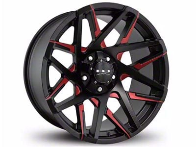 HD Off-Road Wheels Canyon Satin Black Milled with Red Clear 6-Lug Wheel; 20x9; 0mm Offset (04-08 F-150)