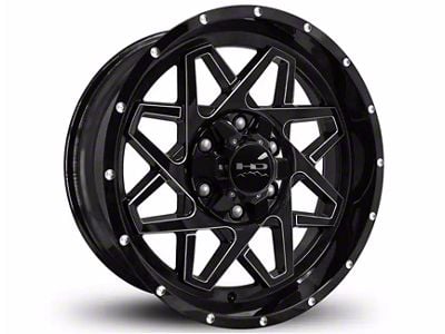 HD Off-Road Wheels Gridlock Gloss Black Milled 6-Lug Wheel; 20x9; -10mm Offset (04-08 F-150)