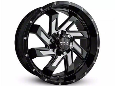 HD Off-Road Wheels SAW Gloss Black Milled Edges 6-Lug Wheel; 22x10; -10mm Offset (04-08 F-150)