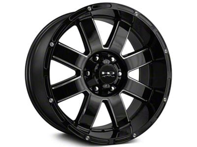 HD Off-Road Wheels 8 Point Gloss Black Milled 6-Lug Wheel; 20x9; -12mm Offset (07-13 Sierra 1500)