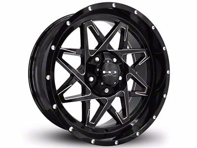 HD Off-Road Wheels Caliber Gloss Black Milled 6-Lug Wheel; 20x9; -10mm Offset (07-13 Sierra 1500)