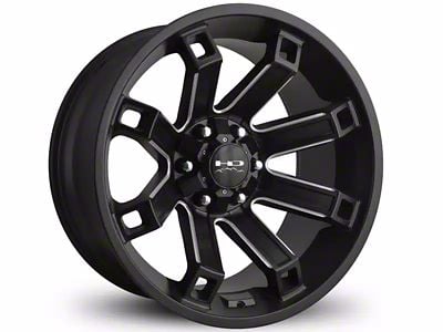 HD Off-Road Wheels Hollow Point Satin Black Milled 6-Lug Wheel; 20x10; -35mm Offset (07-13 Sierra 1500)