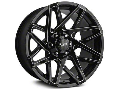 HD Off-Road Wheels Canyon Gloss Black Milled 6-Lug Wheel; 20x10; -25mm Offset (07-13 Silverado 1500)