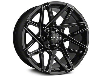 HD Off-Road Wheels Canyon Gloss Black Milled 6-Lug Wheel; 20x9; 0mm Offset (07-13 Silverado 1500)