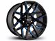 HD Off-Road Wheels Canyon Satin Black Milled with Blue Clear Wheel; 20x9; 0mm Offset (07-13 Silverado 1500)