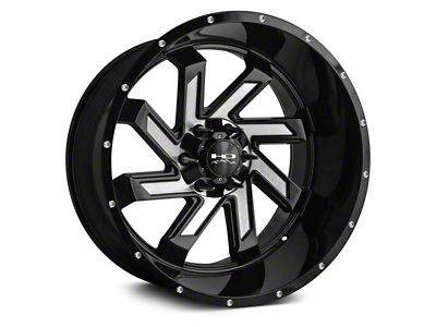 HD Off-Road Wheels SAW Gloss Black Milled 8-Lug Wheel; 22x12; -44mm Offset (11-14 Silverado 3500 HD SRW)