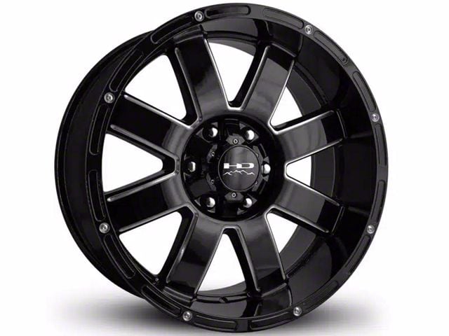 HD Off-Road Wheels 8 Point Gloss Black Milled 6-Lug Wheel; 20x9; -12mm Offset (07-14 Yukon)