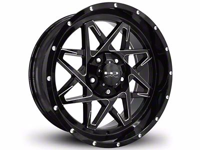 HD Off-Road Wheels Caliber Gloss Black Milled 6-Lug Wheel; 20x9; -10mm Offset (09-14 F-150)
